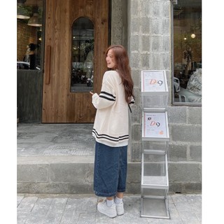 Chân váy jeans xẻ tà Ulzzang