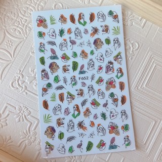 Sticker nail-hình dán móng tay hình trừu tượng-tib nail