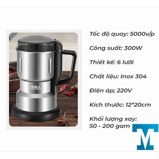 Máy nghiền hạt đa năng mini siêu tốc, xay bột siêu mịn - xay ngũ cốc, cafe, các hạt gia vị
