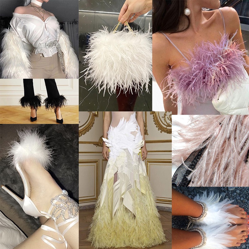 Dây Ruy Băng Lông Đà Điểu 4.3 INCH Nhiều Màu Sắc Dùng Để Trang Trí Váy Hóa Trang