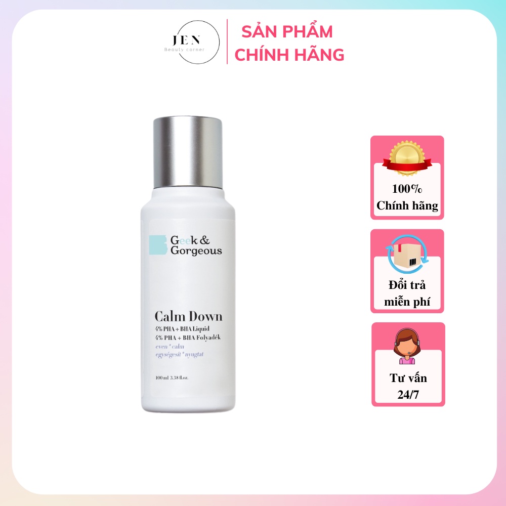 Dung Dịch Tẩy Da Chết, Làm Dịu Geek_Gorgeous Calm Down PHA+BHA 100ML