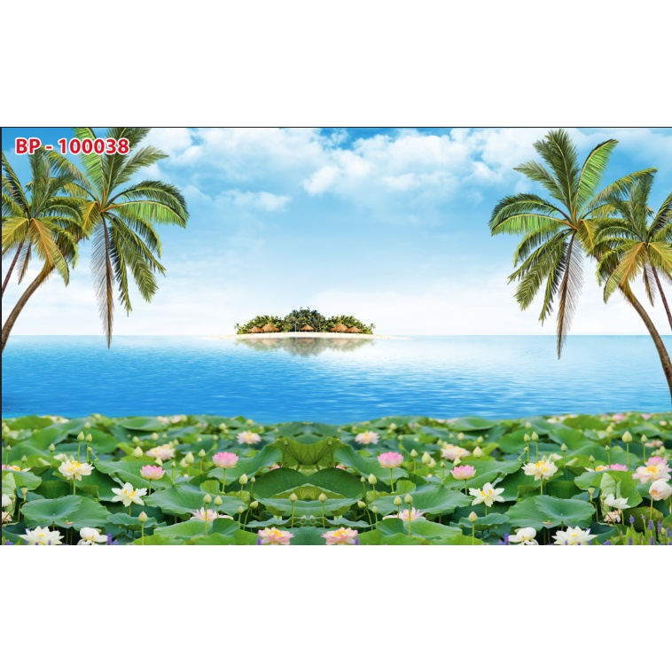 Tranh phong cảnh thiết kế đẹp theo xu hướng chủ đề ao sen với nhiều mẫu đa dạng, không giới hạn kích thước in