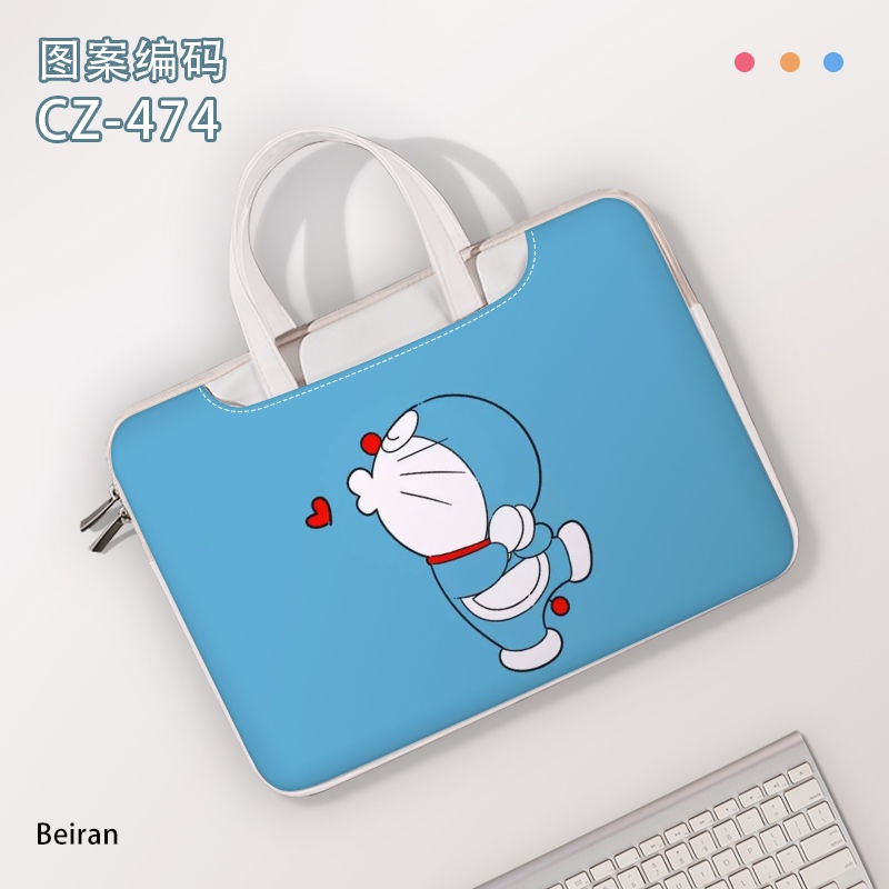 Túi Đựng Laptop 14-inch 17.3-inch Bằng PU Mềm Họa Tiết Hoạt Hình Doraemon Đơn Giản Cho Nữ