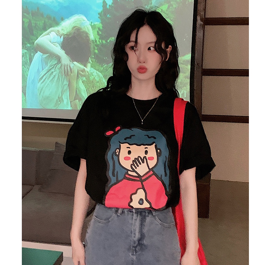 NRVP Áo Thun Unisex Mùa Hè Dáng Suông Tay Cộc Phong Cách Hàn Quốc Cho Nam Nữ