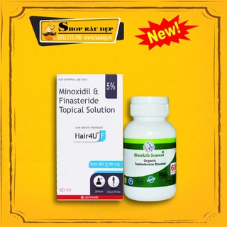  Combo Dung Dịch Hair 4U F + DHT Organic  Hỗ Trợ Mọc Tóc