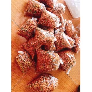 500g muối tôm hành phi 52k đóng bịt