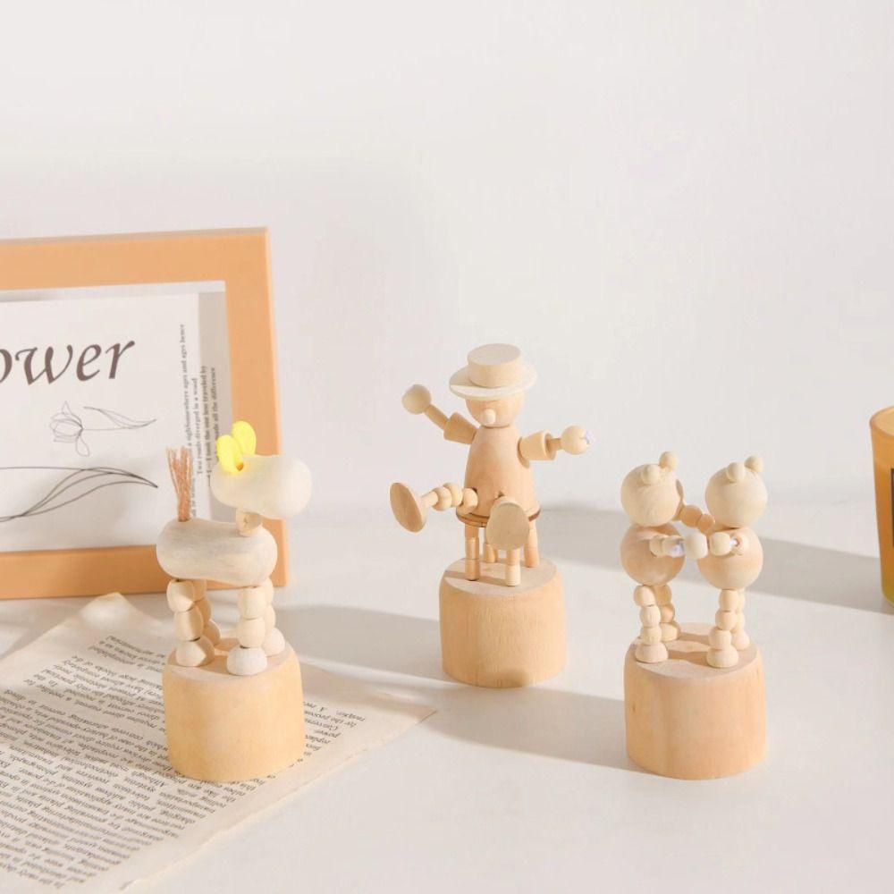 1 Mô Hình Động Vật Nhỏ Tự Nhiên Hoạt Hình Bằng Gỗ Có Thể Di Chuyển Dùng Trang Trí 1 Cái