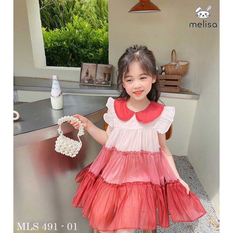 Đầm tơ 3 màu Melisa siêu nhẹ siêu mát ch bé 10-35kg ( mẫu mới hot tết 2022)