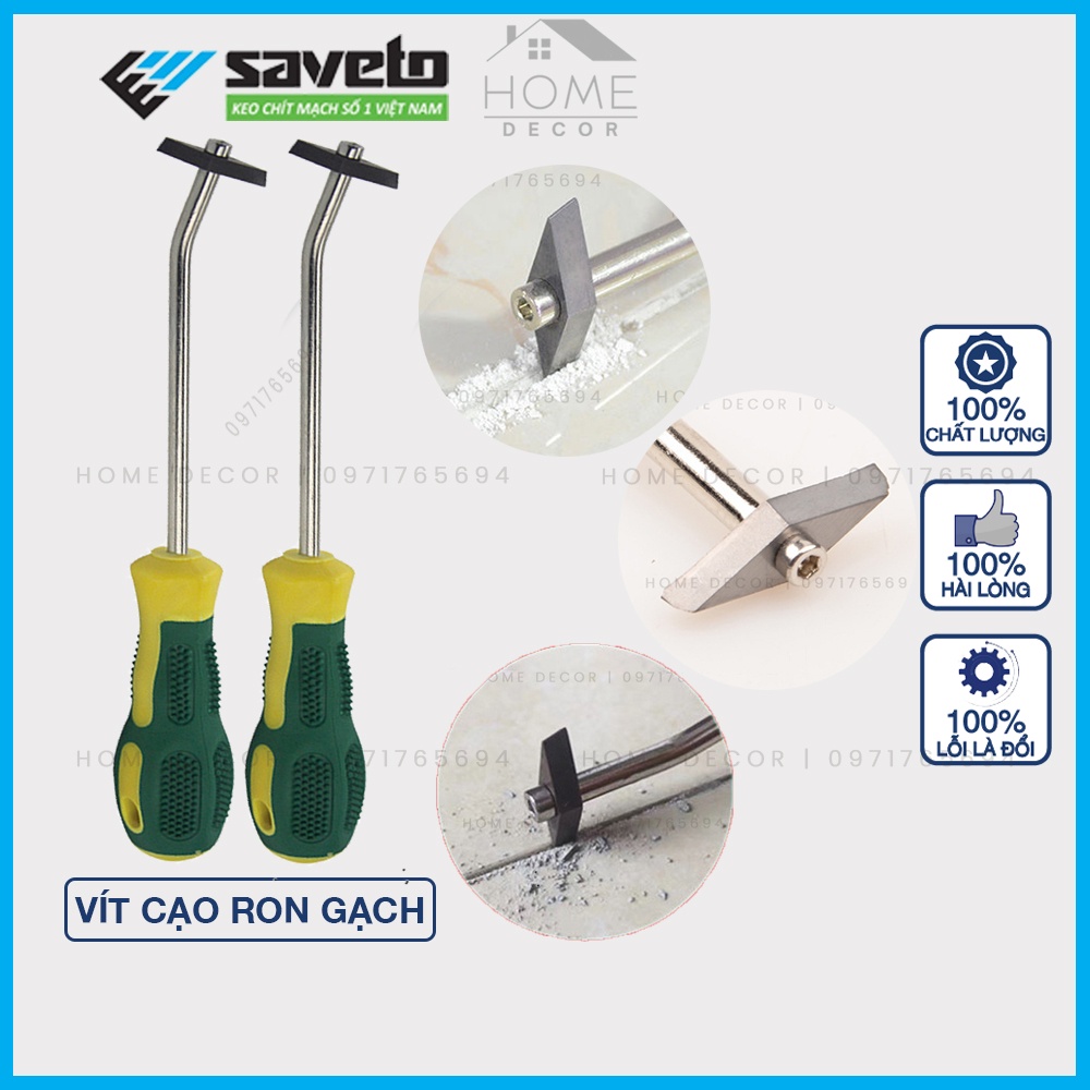 Vít cạo ron gạch cũ - Vít cạo bụi bẩn ron gạch - Vít thi công keo chít mạch Saveto.