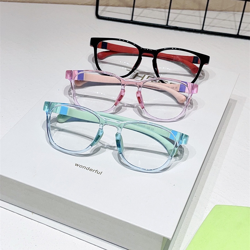 Mắt Kính Chống Ánh Sáng Xanh Gọng Tròn Bằng Silicone Thời Trang Mới Cho Bé