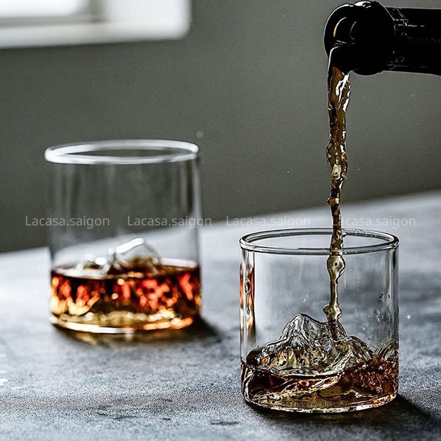 Cốc ly Thủy Tinh Trong Suốt Hình Núi sang trọng - Thickened Bottom Creative Mountain glass