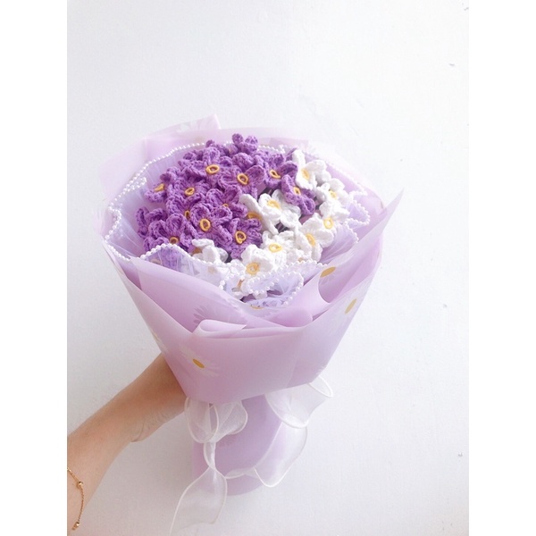 Hoa len handmade-Hoa lưu ly—Xin đừng quên tôi
