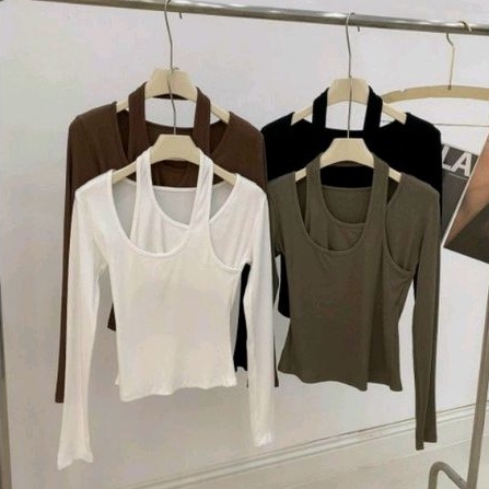 Áo tay dài may kiểu tròng cổ Vạt Ngang cực xinh A15