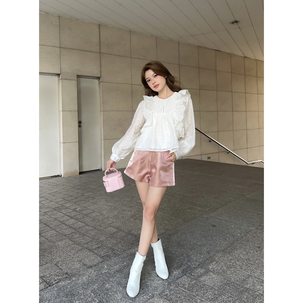 Quần ngắn trơn chất tafta bóng PLAIN SHORTS