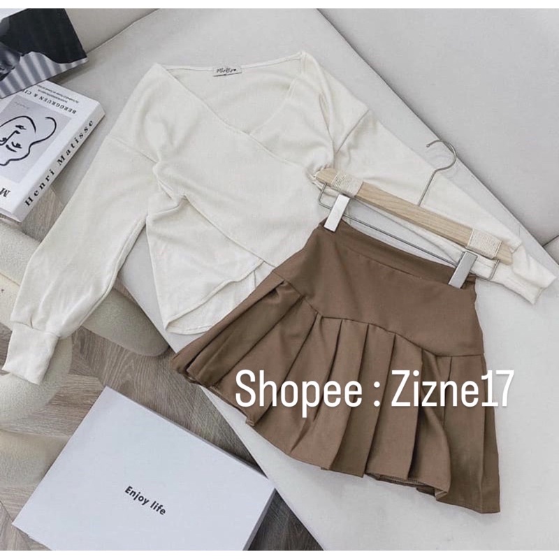 Set chân váy + áo vạt chéo 🥰