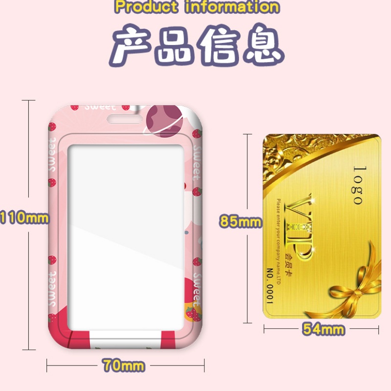 Ví Đựng Thẻ Hình Gấu Dâu Tây Đáng Yêu