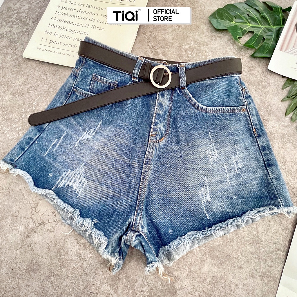 Quần short jean nữ cotton lưng cao TiQi Jeans S2-433