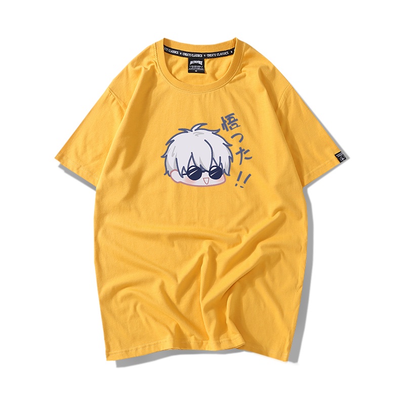 Áo Thun Nữ Tay Lỡ HappyFamily Form Rộng In Hình Gojo Satoru Đáng Yêu Cotton 100 Cao Cấp
