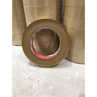 Băng keo giấy da bò láng kraft vá/ dán hộp cartoon màu nâu 24mm