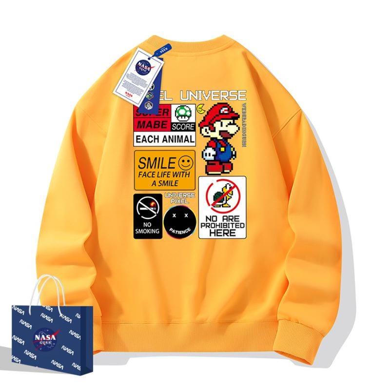 Áo Sweater In Hình NASA Mario Chất Nỉ Da Cá Mỏng , Sweatshirt Unisex Form Rộng