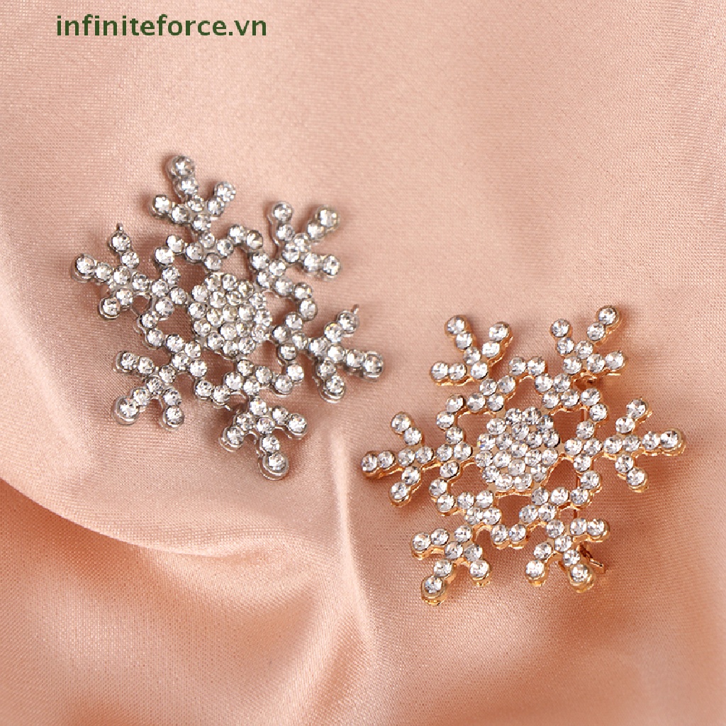 Ghim Cài Áo Hình Bông Tuyết Đính Đá Bằng Hợp Kim