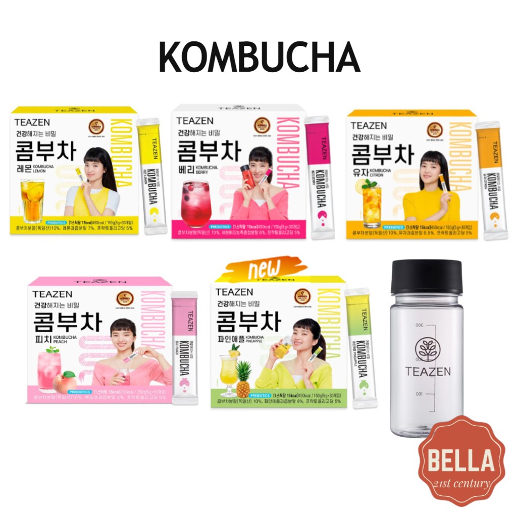 TEAZEN Kombucha Hàn Quốc chanh Citron Berry trà đào Trà giảm cân trà lành mạnh trà trà trái cây