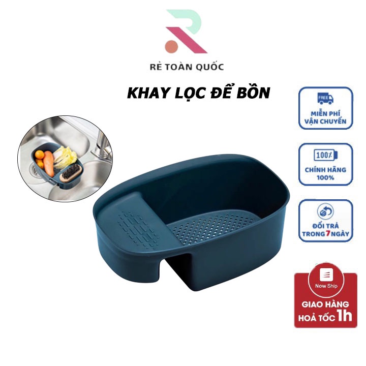 Khay Lọc Rác Gác Bồn Rửa Chén, Khay Nhựa Bầu Dục Đựng Giẻ, kệ xà phòng