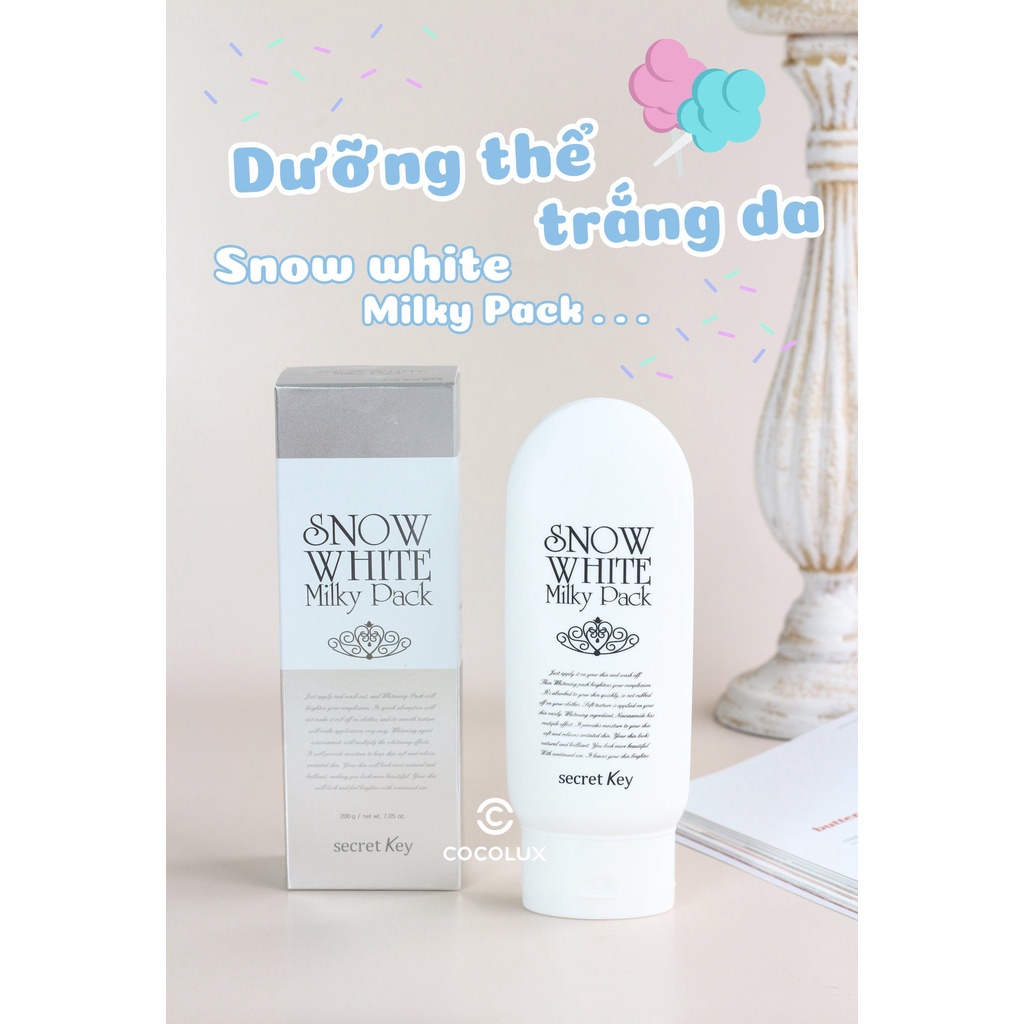 Kem ủ trắng toàn thân Secret Key Snow White Milky Pack 200g COCOLUX | BigBuy360 - bigbuy360.vn