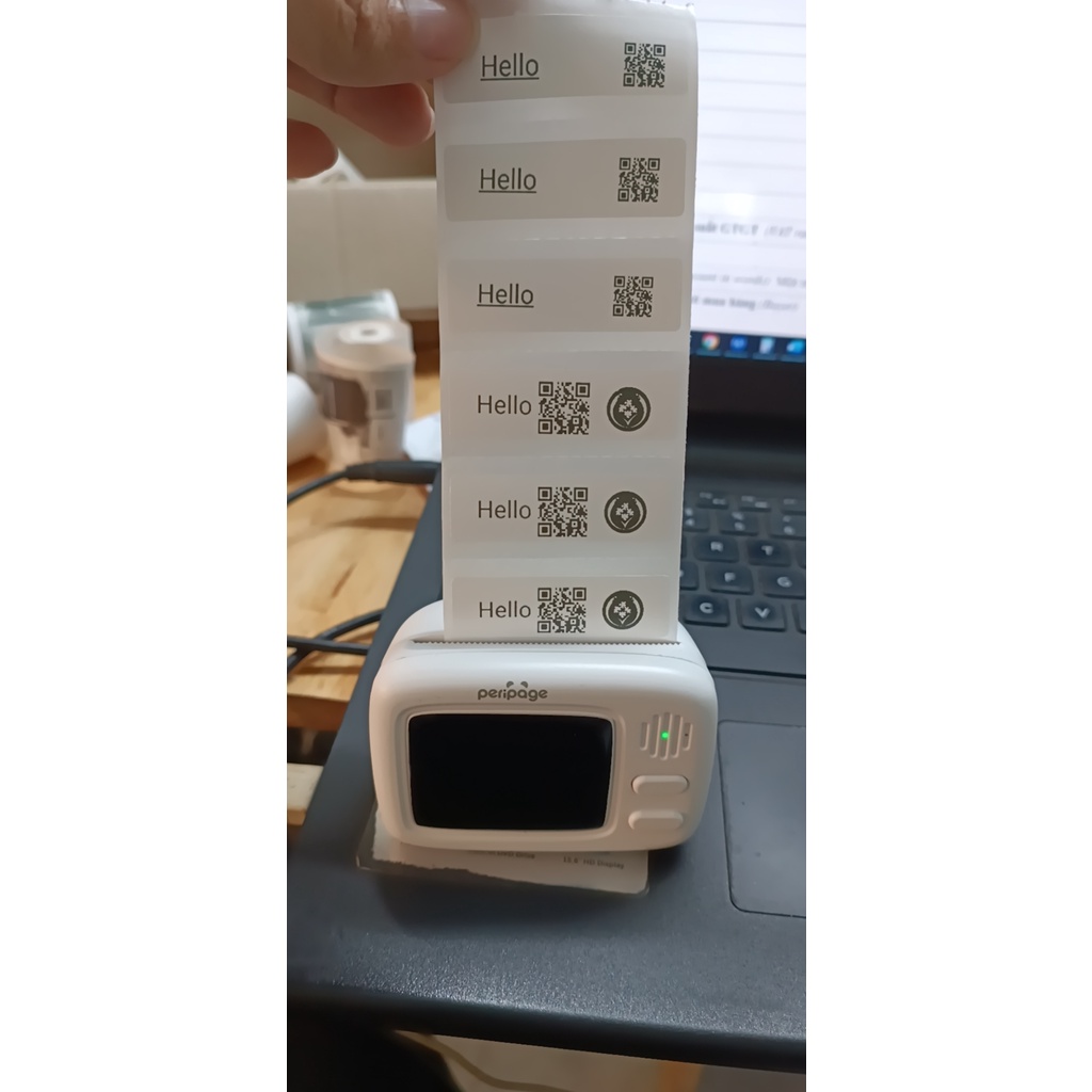Máy in nhiệt, in tem nhãn, tài liệu Peripage A2 nhỏ gọn cầm tay - tặng kèm 5 cuộn đầy đủ kích thước
