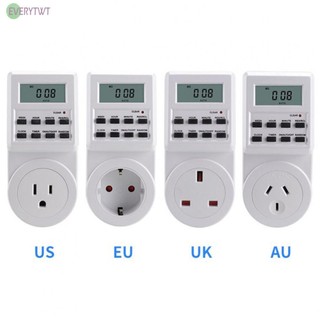 [ FAST SHIPPING ]1PC NEW Digital LCD Plug-In EU Socket Power Saving Timer Switch Socket