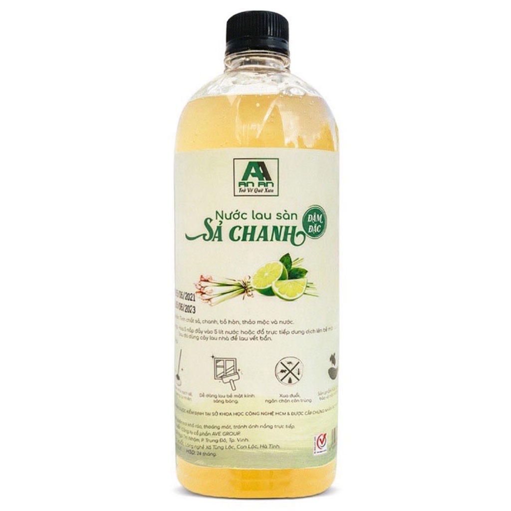 Nước lau sàn hữu cơ An An đuổi côn trùng, làm sạch vết bẩn, khử mùi hôi chai 1000ml