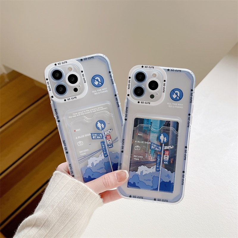 Ốp Điện Thoại TPU Mềm Trong Suốt Có Túi Khí Chống Rơi Và Ngăn Đựng Thẻ Cho iPhone 14 13 12 11 Pro Max XR XS 8 / 7 Plus