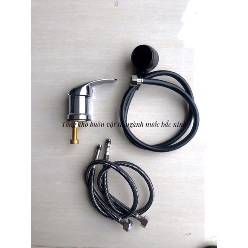 Bộ Vòi Gội Đầu Giường Nằm Hàng Đồng Cao Cấp Kèm Đôi Dây Cấp Nước Nóng Lạnh- Bộ gật gù gội đầu vòi phun giường nằm salon