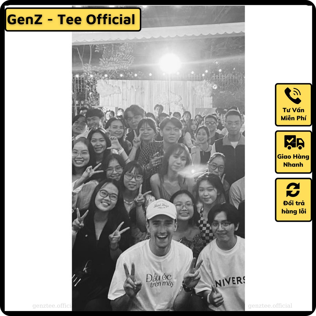 Áo Thun Đầu Óc Trên Mây mặc phong cách trẻ trung, nam nữ đủ size mặc form cực đẹp