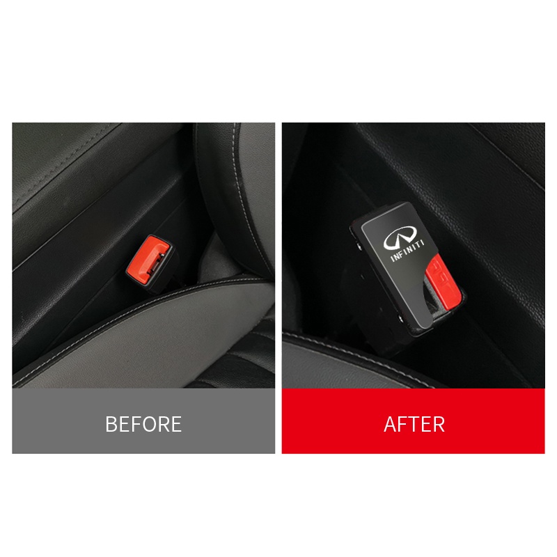 1 Chốt Khóa Dây Đai An Toàn Bằng Kim Loại Màu Bạc Cho Xe Hơi Infiniti Q50 Q30 Q60 Q70 QX50 QX30 QX60 QX70