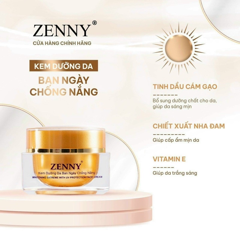 Kem dưỡng trắng da ban ngày Zenny chính hãng, Kem dưỡng da cấp ẩm mờ thâm nám hiệu quả