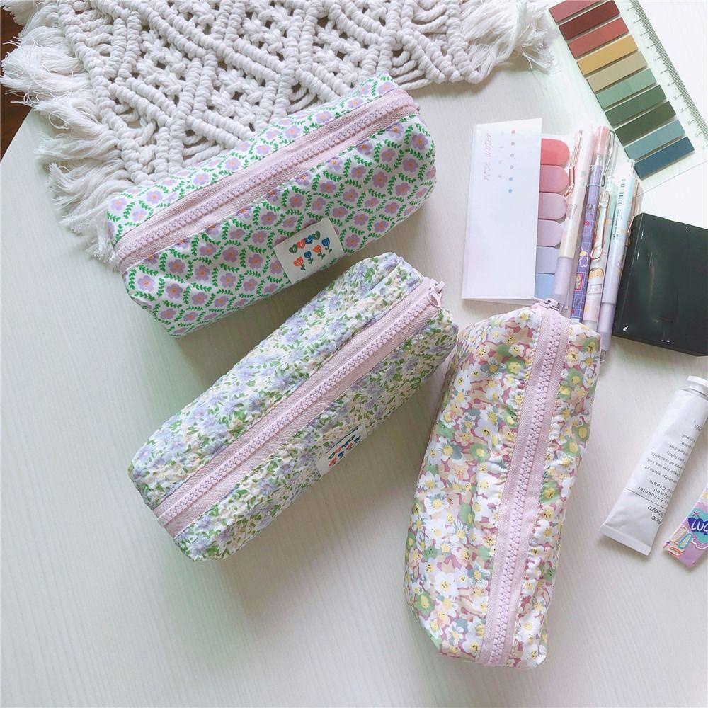 NORMAN Túi Đựng Mỹ Phẩm / Đồ Trang Điểm Họa Tiết Hoa Thời Trang Tiện Dụng Cho Học Sinh