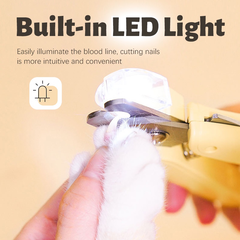 HamshMoc Kềm Cắt Móng Vuốt Thú Cưng An Toàn Có Đèn LED