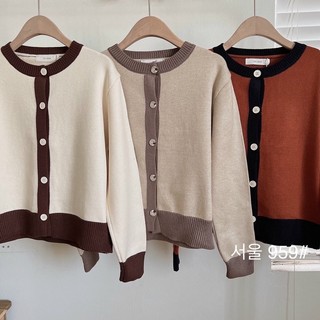 Áo len cổ tròn khuy dọc ( ảnh thật, có sẵn)