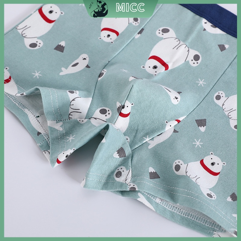 Hộp 4 Quần Lót Boxer In Họa Tiết Khủng Long Hoạt Hình Thoải Mái Cho Bé Trai 1-13 Tuổi