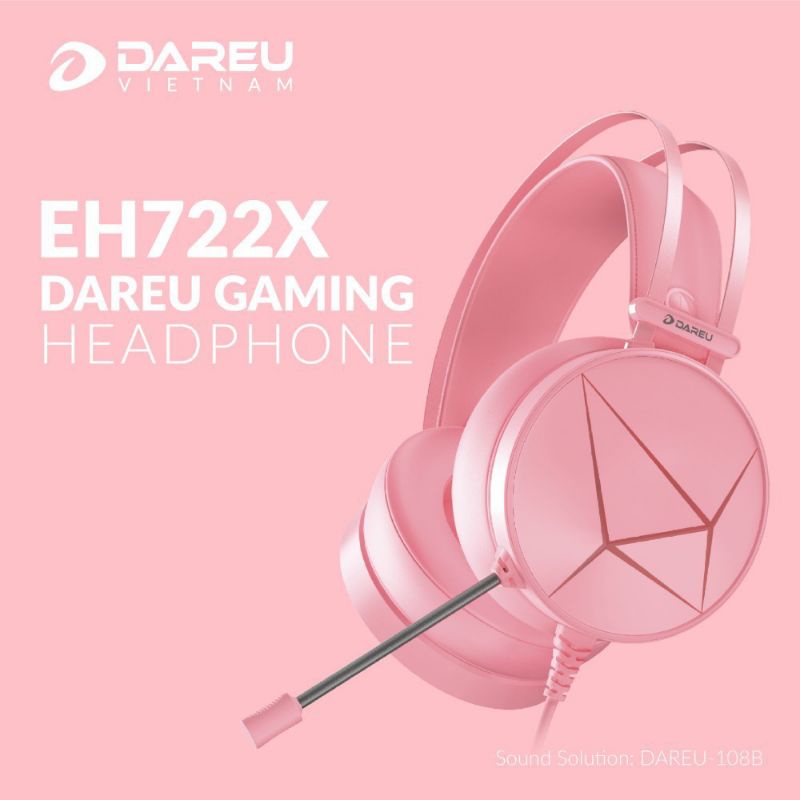 Tai nghe cao cấp DAREU EH722S PInk - Bảo hành chính hãng 1 năm