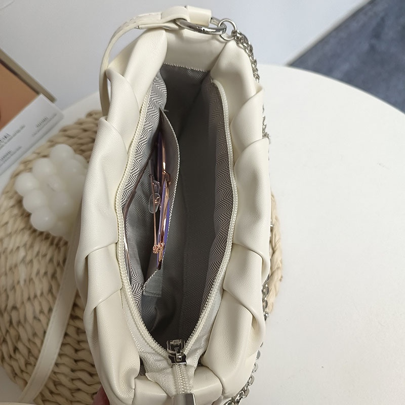 MISCHA Túi Xách Đeo Vai Da Mềm Họa Tiết Đám Mây Xếp Ly Cỡ Nhỏ Thời Trang Cho Nữ