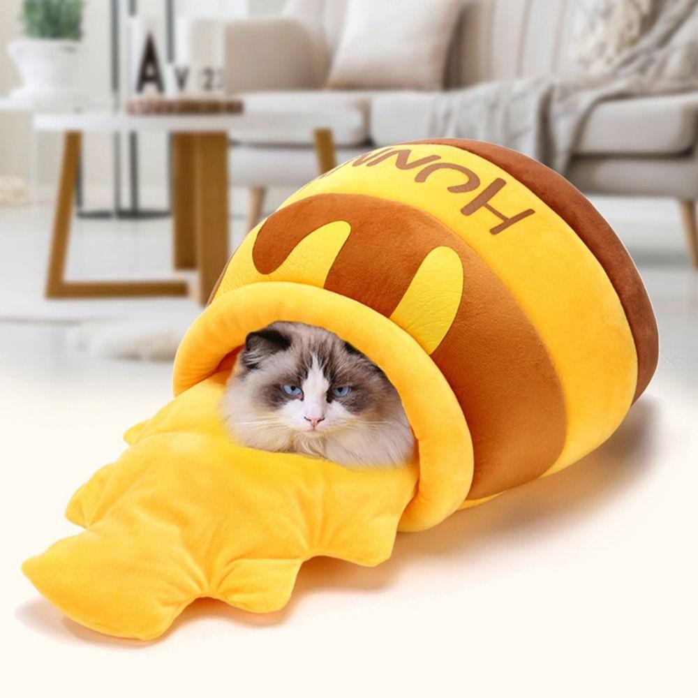 Nệm Ngủ Ấm Áp Hình Bình Mật Ong Dễ Thương Cho Thú Cưng