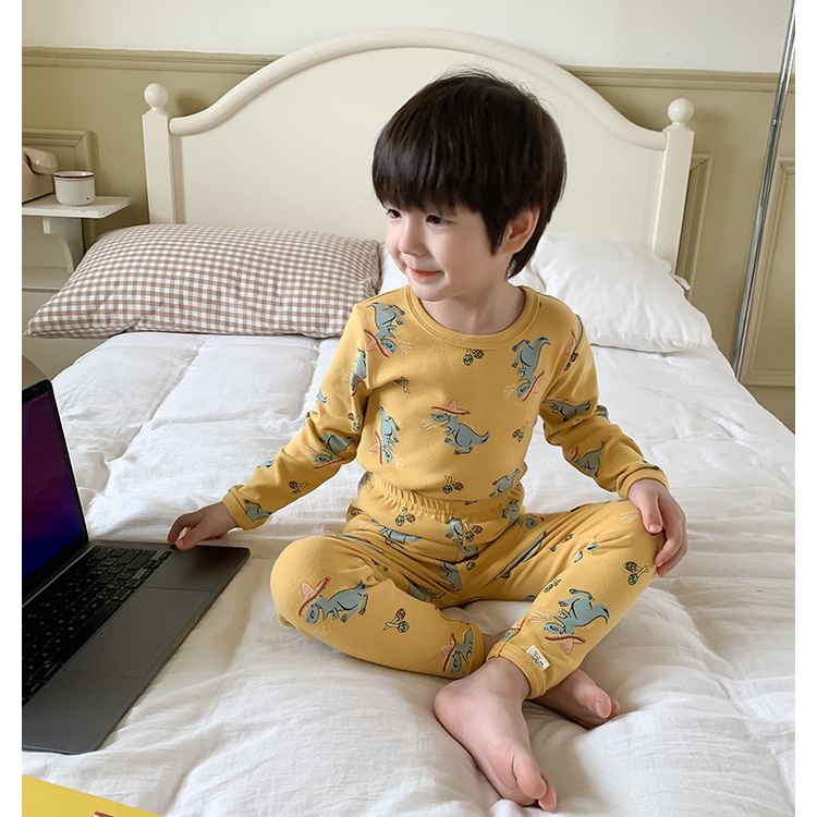 Bộ thu đông cho bé trai, bé gái từ 8-35kg dài tay chất DÀY MỀM MỊN bộ quần áo hãng Ambb Kids mã Y046-1