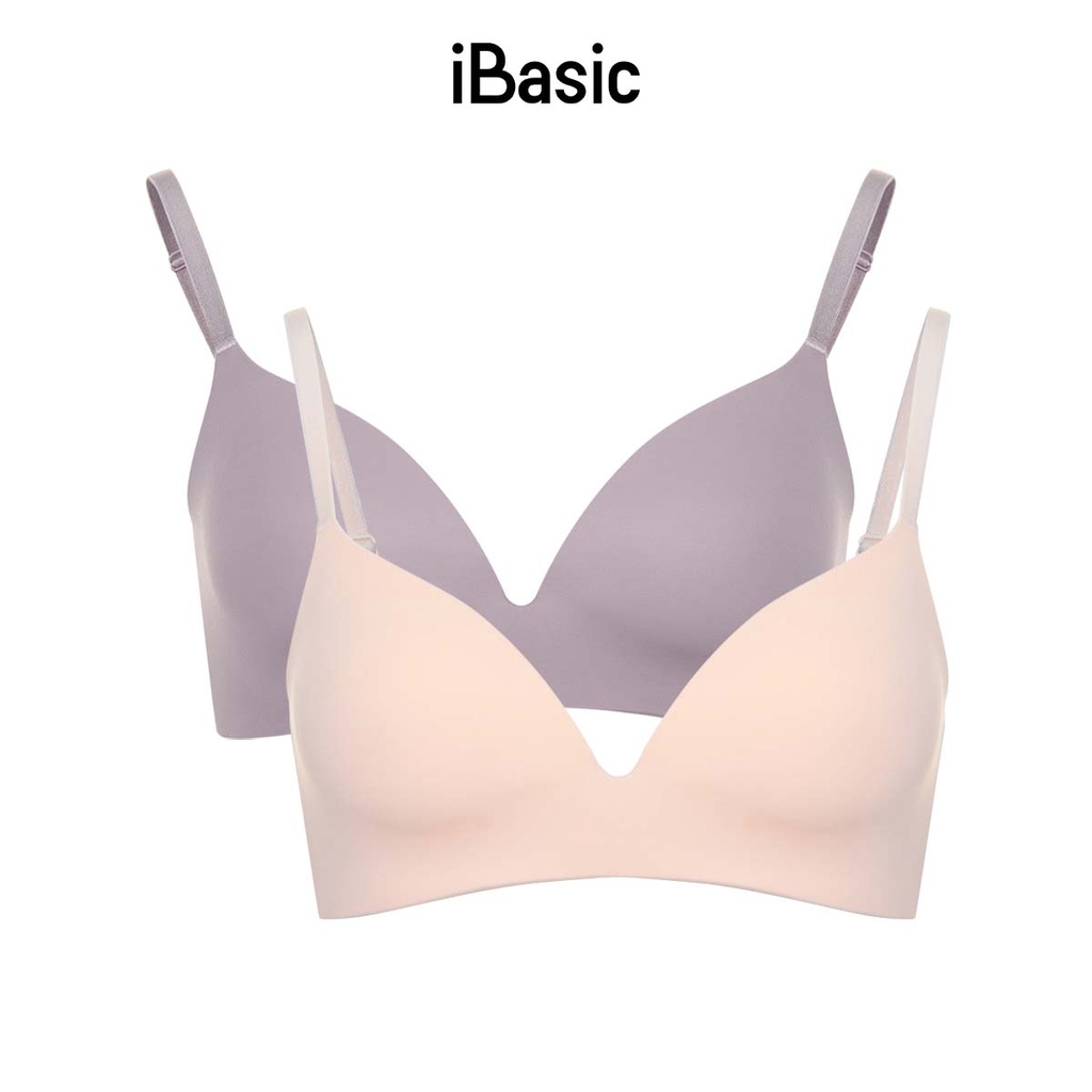 Combo 2 áo ngực không đường may trơn mút mỏng Tshirt iBasic BRAW034