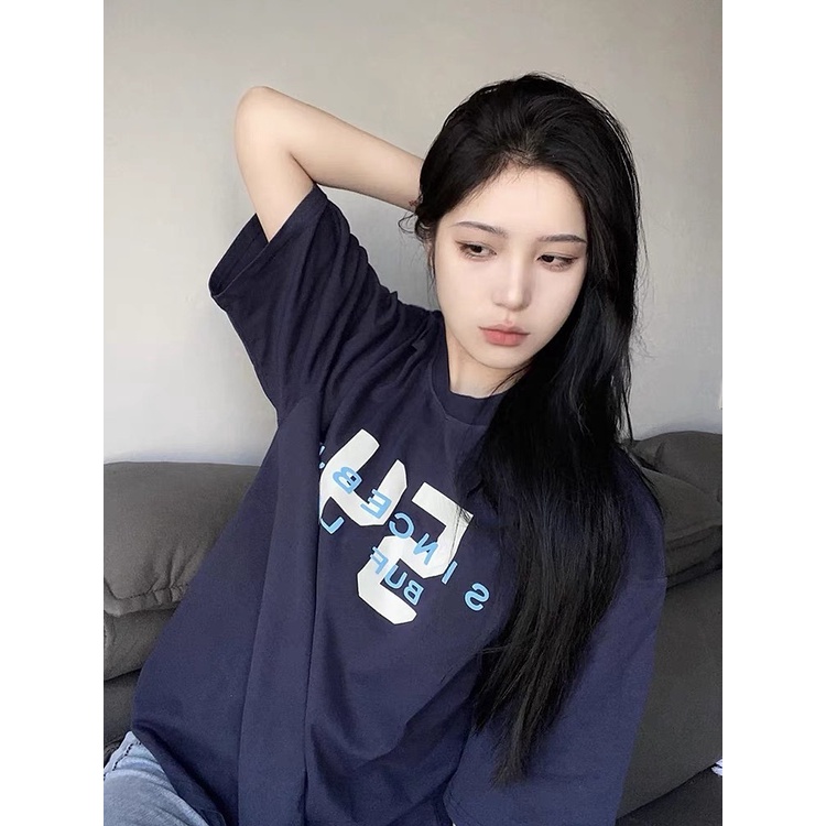 NRVP Áo Thun Unisex Mùa Hè Dáng Suông Tay Cộc Phong Cách Hàn Quốc Cho Nam Nữ