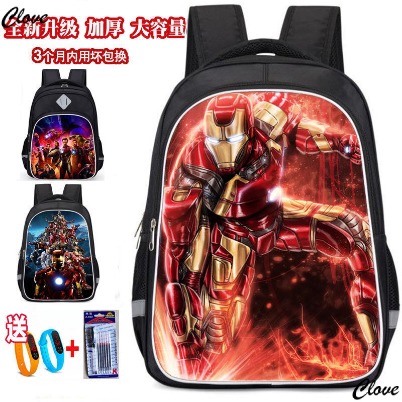 Ba Lô Đi Học Họa Tiết Marvel Avengers Iron Man Cho Bé Trai Tiểu Học Hai Ba Đến Ba Lớp Thứ Năm Bảo Vệ Sức Chứa Lớn Mẫu Giáo Burden-Reducing Ridge Giáng Sinh 8TIQ
