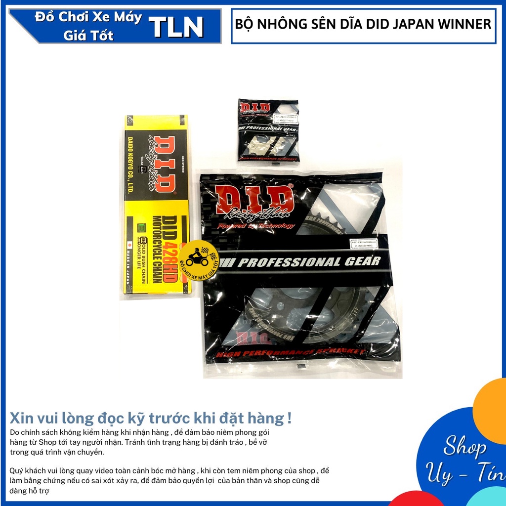 Bộ Nhông Sên Dĩa DID JAPAN WINNER (Sên Vàng, Dĩa Đen)