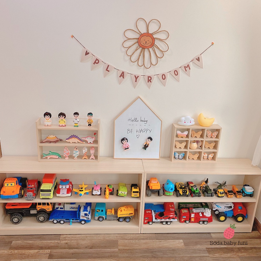 Dây tam giác tên bé phối chữ và hoạ tiết lẻ trang trí phòng tông nâu phong cách hàn quốc dài 140cm