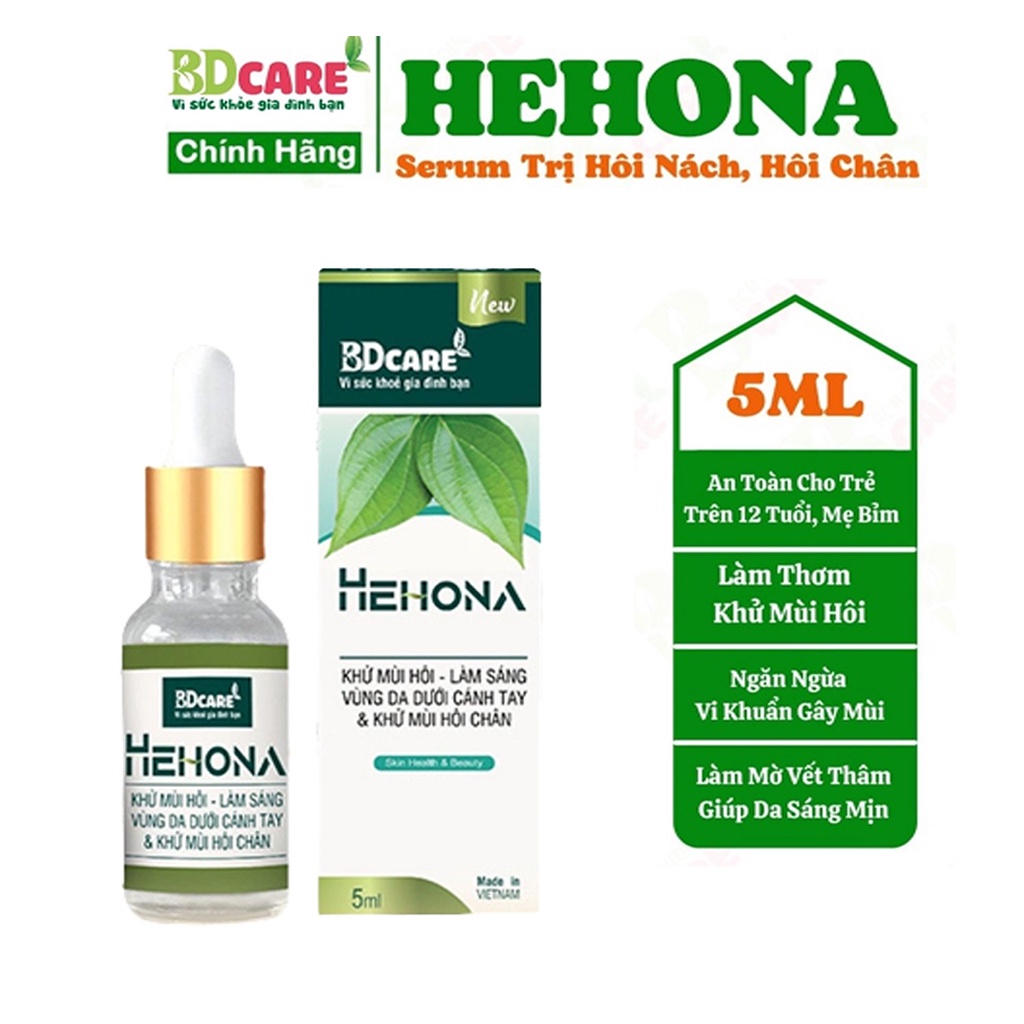 Hehona Khử Mùi Hôi Nách Hôi Chân Giảm Tiết Mồ Hôi Nách Mồi Hôi Chân Tay Tinh Chất Thảo Dược Thiên Nhiên BDCare